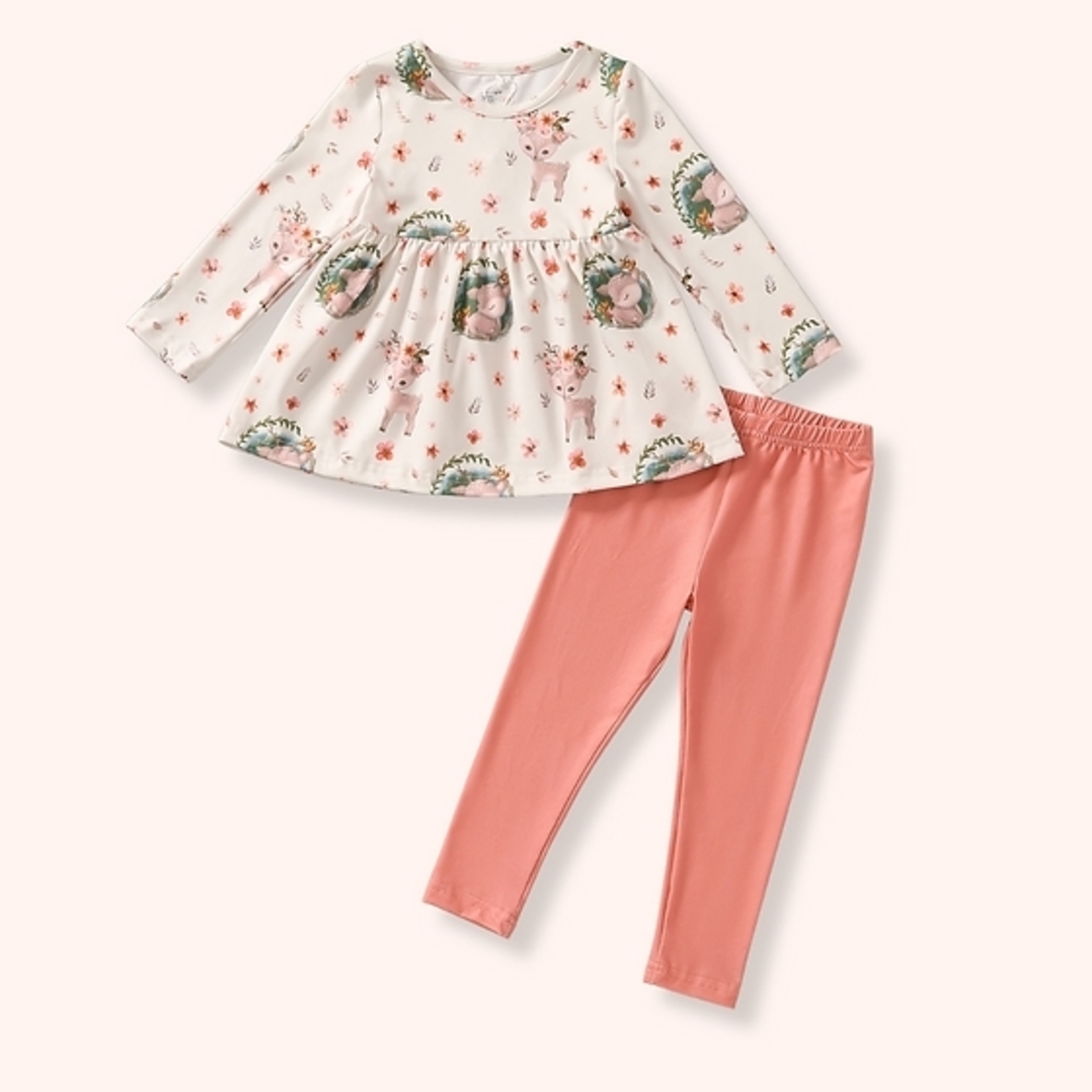 Kids Floral Print Matching Set